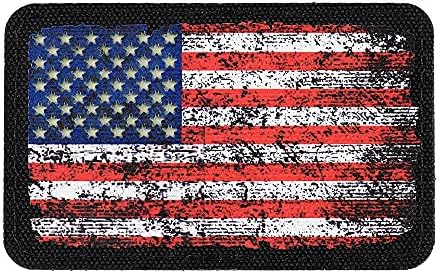דגל ארצות הברית-טקטי גיתד כוכבים אמריקאי צבאי דגל תיקון וו ולולאה אטב