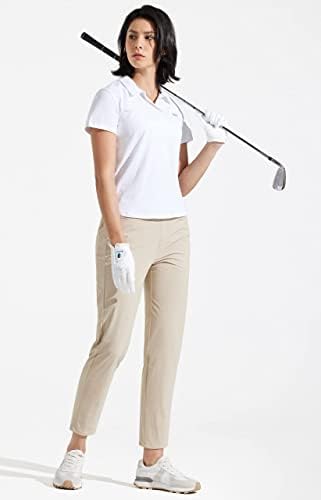 מכנסי גולף לנשים ליבין מכנסי טיול יבש מהירים עבודה קלה משקל משקל מכנסי שמלת קרסול לנשים