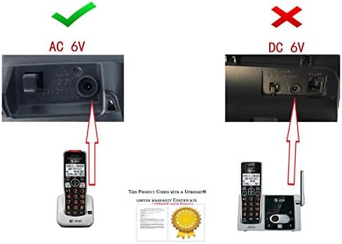 Upbright AC 6V AC AC/AC מתאם תואם ל- VTECH AT&T 26-160030-2UL-108 VTECH ATT טלפון טלפון אלחוטי DECT