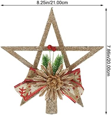 קישוטים לחג המולד של Pretyzoom כוכב עץ חג המולד טופר חג המולד עץ טופר טופר כוכב עץ נצנצים- כוכב לחג
