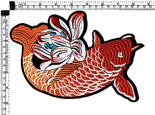 קליינפלוס. גדול גדול ג ' מבו יפני קוי קרפיון דגים אדום ברזל על תיקוני פעילויות רקום לוגו להלביש מעילי
