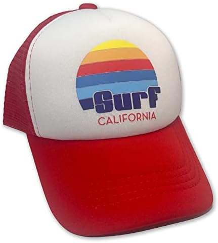 SOL BABY RETRO SURF קליפורניה אדומה מתכווננת SNAPBACK MESH Trucker HAT - כובע בייסבול של קיץ ביץ 'לתינוקות