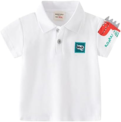 לילדים חולצת פעוטות הדפסים מצוירים עם שרוול קצר כפתור דינוזאור כפתור בנות בנות חולצות חולצות