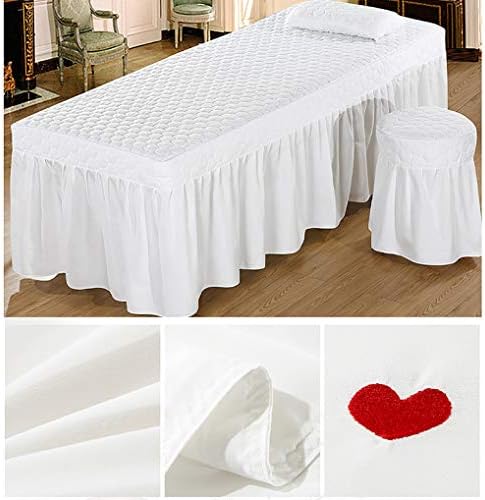 כיסוי מיטת יופי מלטש פשוט, סדין שולחן עיסוי נוח רך מכסה מיטה עם חור מנוחה פנים עיוות לעיסוי עיסוי-לבן