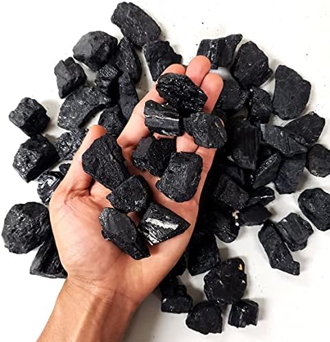 זנבר 1lb שחור מחוספס גבישים טורמלין אבן אבן גדולה גולמית גולמית גולמית אבנים טורמלין בתפזור