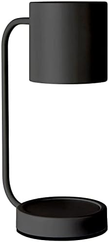 12vmonster שחור מודרני נר מנורת שולחן חמה יותר - צילינדר מנורת שולחן נרות עם מתג ונורה דימר - חום שעווה