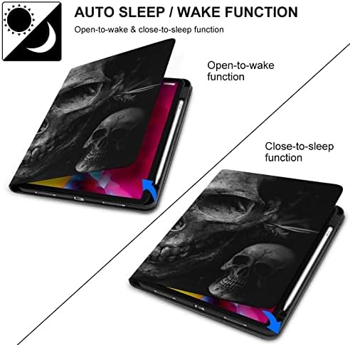 מפחיד גולגולת כהה מארז התאמה iPad Pro 2021 （11in） שינה אוטומטית/Wake Slim קל משקל קל משקל עמדת כיסוי