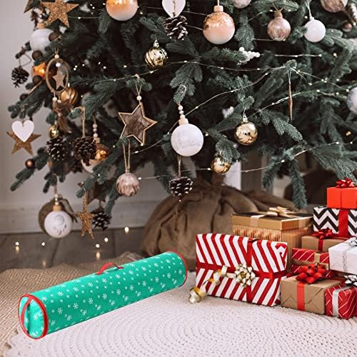 חג המולד גלישת נייר אחסון תיק-מתאים עד 40 אינץ לחמניות, גלישת נייר אחסון מיכל אריזת מתנה ארגונית עבור