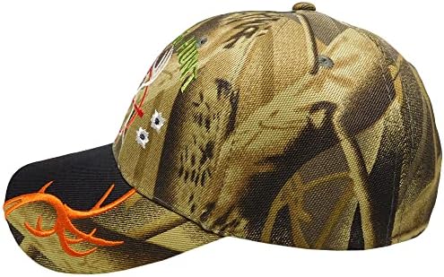 שתוק & ציד צבי יעד אמיתי עץ הסוואה הסוואה שחור על ביל אקריליק מתכוונן רקום בייסבול כובע כובע