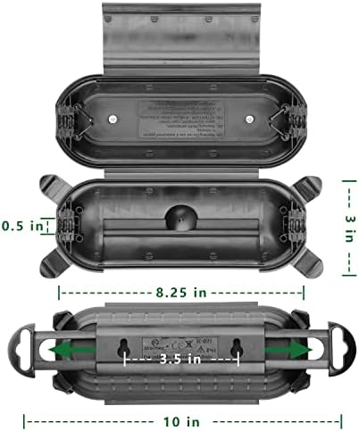 3 חבילות - כיסוי בטיחות כבל קסוניק חיצוני חיצוני עם חותם אטום למים, תיבת חיבור חשמלית אטומה למזג אוויר