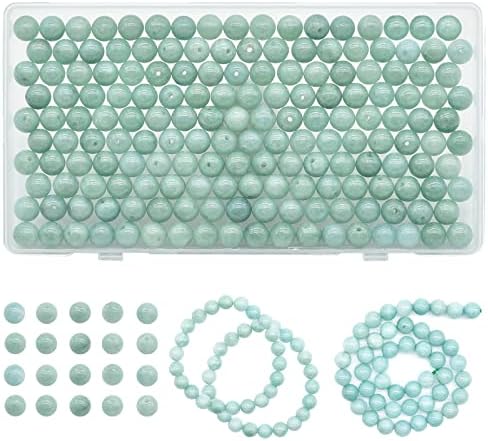 1000 יחידות חרוזים קריסטל להכנת תכשיטים, חרוזים אבן טבע אבן חן 5-8 ממ 15 צבע סדיר בשלל צבעים חרוזים