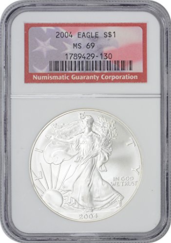 2004 $ 1 אמריקאי סילבר איגל MS69 NGC