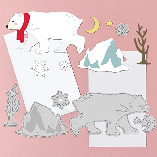 דוב קוטב דופק דוב קוטב חיתוך חיתוך מתכת חיה מתים למותם של כרטיס חג המולד חורף בללטות מתות סטנסיל לצורך