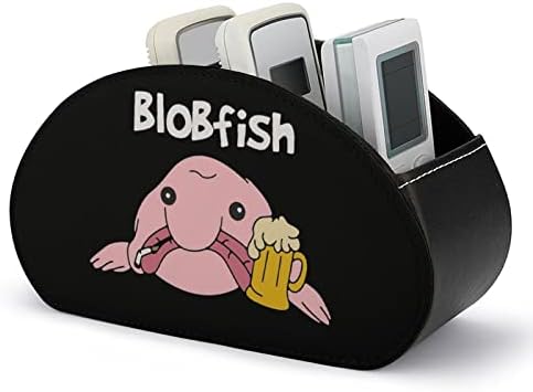 Blobfish מצחיק טלוויזיה מחזיקי שלט רחוק אופנה קופסא אחסון עור מארגן שולחני שולחן עבודה עם 5 תא