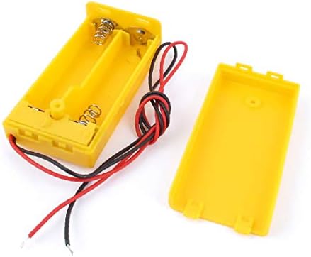 אקס-דריי צהוב פלסטיק 30 ס מ חוטים סוללה אחסון מקרה מחזיק עבור 2 איקס 1.5 וולט א. א. (קוסטודיה בפלסטיקה