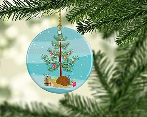 אוצרות קרוליין CK4539CO1 חילזון גן קישוט קרמיקה לחג המולד שמח, קישוטים לעץ חג המולד, קישוט תלוי לחג