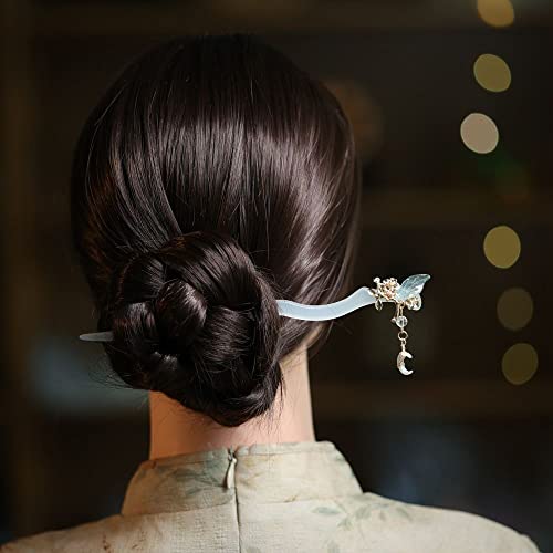 סהר ירח סיכת ראש פריטילריה שיער מקל שיער מזלג סיני סגנון שיער אביזרי עבור נשים בנות