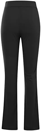 מכנסי Dreamlascar palazzo לנשים - מכנסי יוגה רכים מותניים גבוהים מגף רגל רחבה מכנסיים התלקחות - חותלות