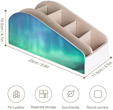 מחזיק שליטה רחוקה של אורורה יפה עם 6 תאים קופסת אחסון מארגן מרחוק PU למשרד ביתי