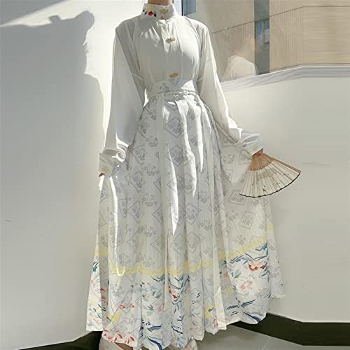 נשים הנאפו עומדות צווארון חולצה קרדיגן חצאית קפלים שמלת חליפה ארוכה