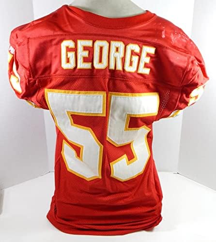 2000 ראשי קנזס סיטי רון ג'ורג ' 55 משחק השתמשו בג'רזי אדום 46 DP32182 - משחק NFL לא חתום משומש גופיות