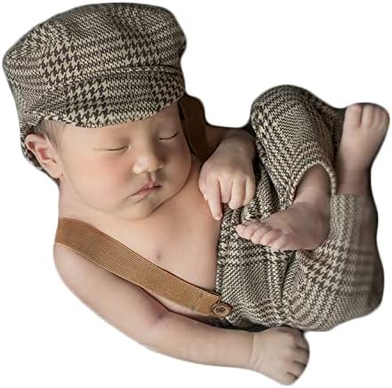 תינוק אבזרי צילום יילוד ילד תמונה לירות תלבושות תינוק אדון חליפת סריג תלבושת כובעים