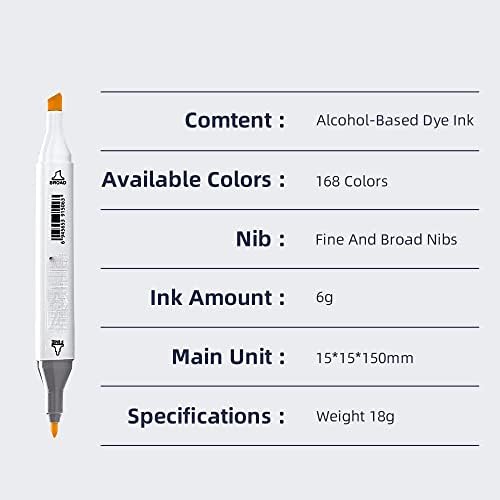 סמני GFDFD סמני רישום 168 ציוד בית ספר לאמנות עט מברשת כפולה 168 צבעים