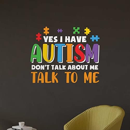 אני יש אוטיזם לדבר איתי ויניל קיר מדבקות אוטיזם מודעות קיר מדבקות פאזל חתיכה מדבקות אוטיסטים תמיכה דקורטיבי