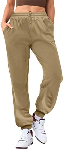 2023 מכנסי טרנינג לנשים סינץ 'שרוך תחתית מכנסי מותניים אלסטיים יוגה אתלטית מכנסי טרקלין עם כיסים