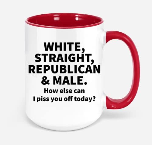 גנרי לבן, ישר, רפובליקני &זכר פטריוטי מצחיק סרקסטי מתנה ספל