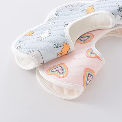 Eimmabey 3-חבילות Bibs Baby כותנה אורגנית 360 סיבוב ביקפי ריר של בנדנה רכה לתינוקות לאכילה וזיל ריר