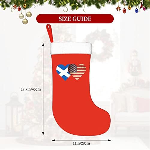 דגל סקוטלנד Cutedwarf ודגל אמריקאי גרב חג המולד גרב חג המולד קישוט