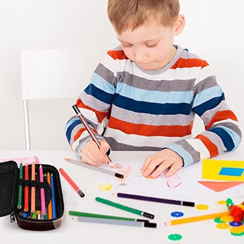 עפרון עפרון חום חיה שועל עט עט משרד שקית בית ספר שקית שקית קופסאות תיבה, תיק עיפרון נייד 7.5x3x1.5in