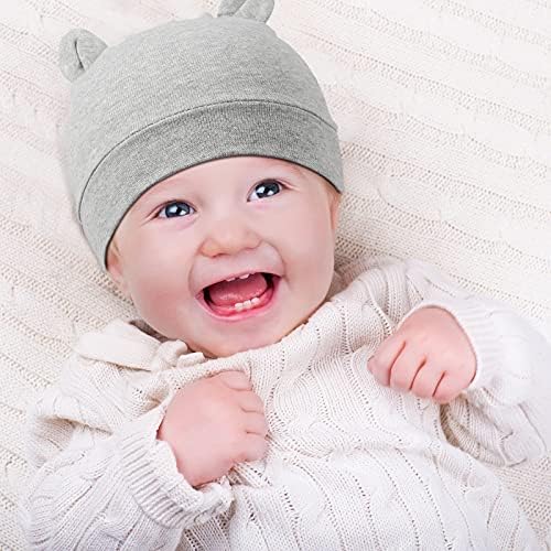 6 חתיכות יילוד תינוק כובע דוב אוזני תינוק כובעי תינוק ילד ילדה פעוט כובעי תינוקות כפת כובעי עבור 0-3