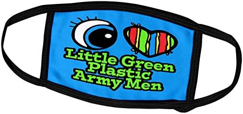 3 דרוז לב עין בהיר אני אוהב אנשי צבא פלסטיק ירוק קטן - כיסויי פנים