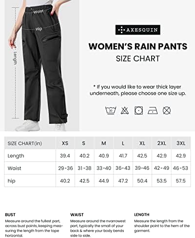 מכנסי גשם לנשים, גשם אטום למים על מכנסי מכנסי טיול אטומים לרוח