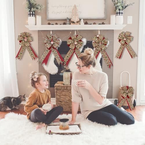 Milo & Bata 6 גמדים קשתות עץ דקורטיביות, זר חג המולד וזר, נהדר למתנות גדולות, קישוט ביתי, חתונות, חגיגות,