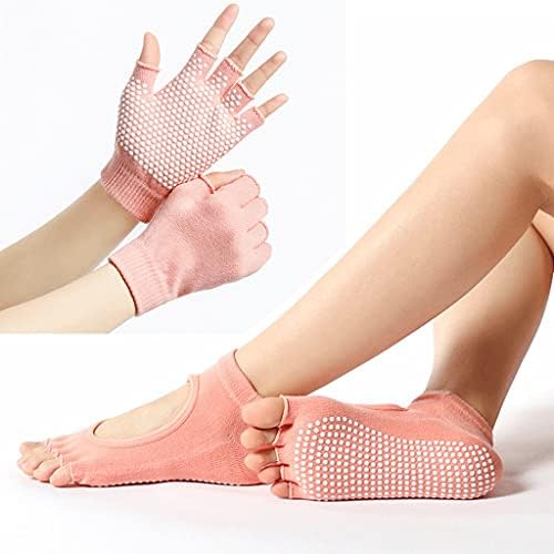 LSDJGDDE 2021 נשים חדשות כפפות יוגה גרביים קבעו אביזרי יוגה אוויריים חמש כפפות אצבעות חמש גרביים פילאטיס