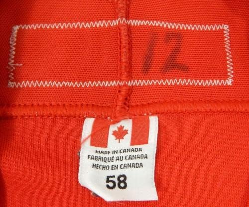 קרולינה הוריקנים 12 משחק נעשה שימוש באדום תרגול ג'רזי 58 DP24940 - משחק משומש גופיות NHL