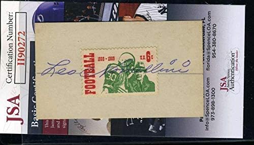 Leo Nomellini JSA COA חתום יד חתומה על חותמת חותמת כדורגל משנת 1969 - כדורגל חתימה