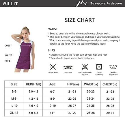 ויליט בנות טניס שמלת גולף תלבושת ילדים כותנה שמלת ספורט פעילה ללא שרוולים עם מכנסיים קצרים