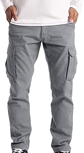 מכנסי מכנסי מכנסיים לכיס רב -קיץ ישר מזדמנים מכנסיים מכנסיים למכנסיים 6 קצף זיכרון