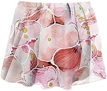 חצאית חיצונית של Foviguo לנשים טניס אתלטי קפלים קפלים סורטינג שרוך בוהו מכנסיים קצרים אימון גולף