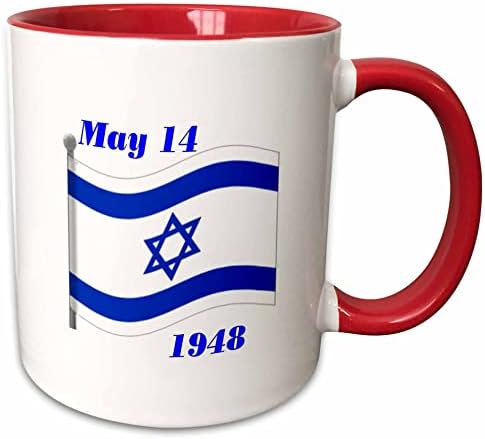 3רוז תמונה של דגל ישראל עם ספל יום הולדתו, 11 עוז, אדום