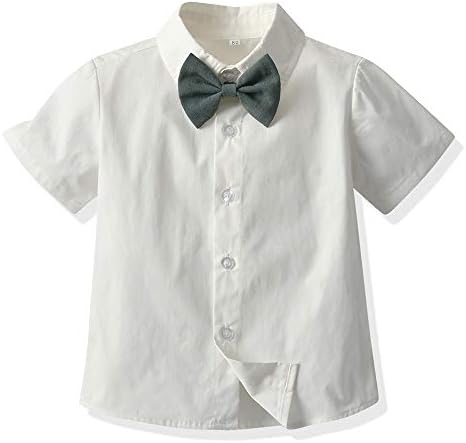 JMOory תינוק פעוט בגדים בגדים סטים חולצות שמלת שרוול קצר שרוול + חליפות תלבושות של מכנסיים קצרים