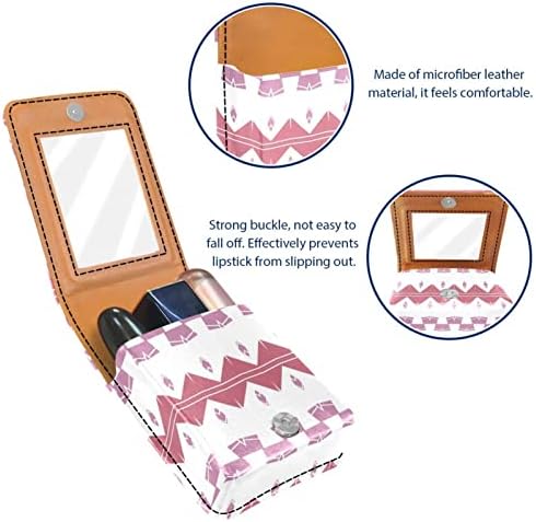 Oryuekan Makeup Lipstick Case Holder Mini תיק נסיעות קוסמטיקה, מארגן עם מראה לשושבינה חיצונית ארנק מסיבת