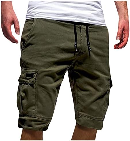 מכנסיים קצרים לגברים של ymosrh קיץ מזדמן חיצוני טלאים כיסים סופר ספורט מכנסיים קצרים מכנסיים