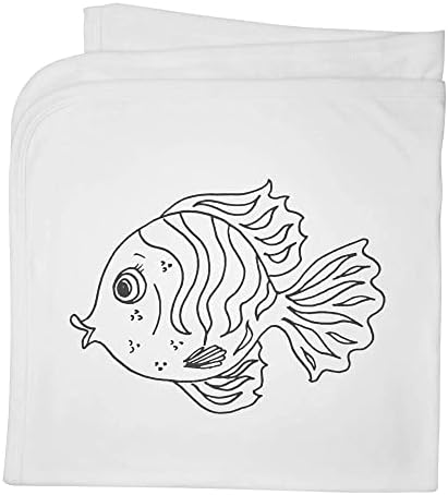 Azeeda 'דגים טרופיים' שמיכה/צעיף כותנה כותנה