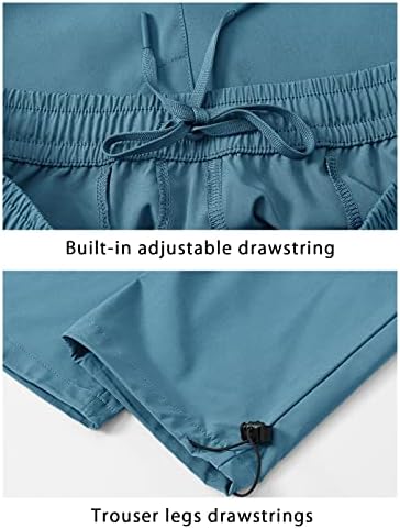 מכנסי טיול גברים של TBMPOY מהיר יבש קל משקל קלסטי עמיד במכנסיים סיבתיים חיצוניים עם 5 כיסים