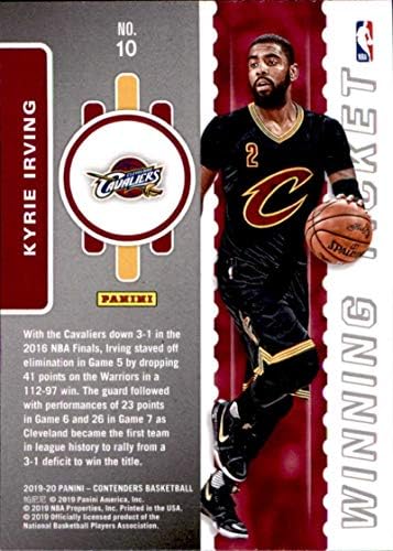 2019 מתמודדים של פאניני כרטיס זכייה בכרטיס מספר 10 Kyrie Irving Cleveland Cavaliers Card כדורסל